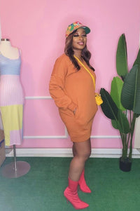 Chill Vibes Sweatshirt Dress - Almond